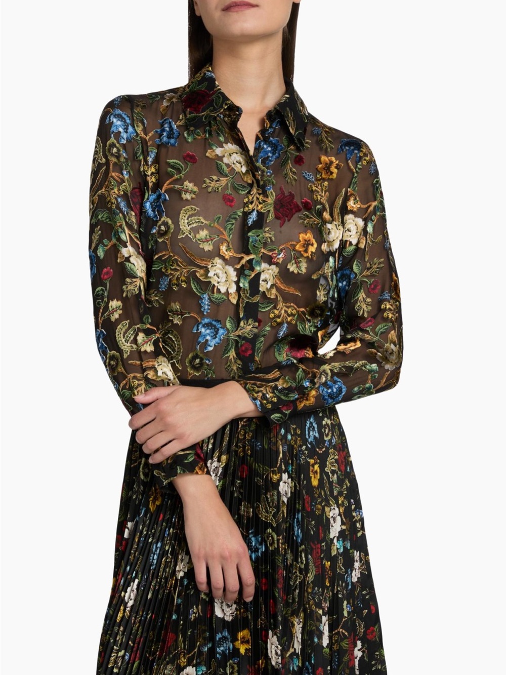 Alice + Olivia Tapestry Trails Willa Placket Top - Picture 5 of 8